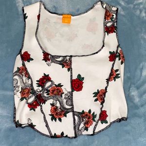 White Styled Crop Top